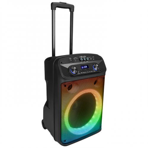 MIKADO MD-BT505, 60W, Taşınabilir, USB/BT/TF/TWS, RGB Aydınlatma, Dahili Batarya, Toplantı, Parti, Açık Hava Speaker. Kablosuz El ve Kafa Mikrofonu Hediyeli