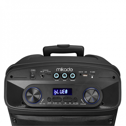 MIKADO MD-BT505, 60W, Taşınabilir, USB/BT/TF/TWS, RGB Aydınlatma, Dahili Batarya, Toplantı, Parti, Açık Hava Speaker. Kablosuz El ve Kafa Mikrofonu Hediyeli