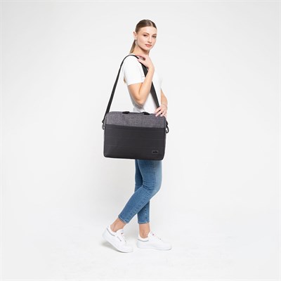 Mila T104 Business serisi WTXpro Su Geçirmez Kumaş, Su Geçirmez Fermuar 15.6 inch uyumlu Macbook , Laptop , Notebook Taşıma Çantası -Gri