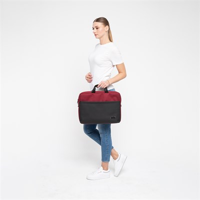Mila T105 Business serisi WTXpro Su Geçirmez Kumaş, Su Geçirmez Fermuar 15.6 inch uyumlu Macbook , Laptop , Notebook Taşıma Çantası -Bordo