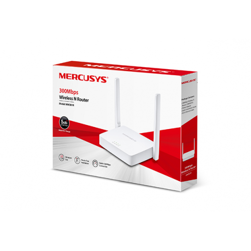 MERCUSYS MW301R, 3Port, 300Mbps, 2.4Ghz WiFi, Masaüstü, Megabit, Router