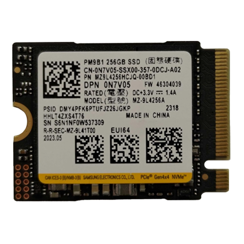 SAMSUNG PM9B1, MZ-9L4256HCJQ-00BD1, 256GB, 3300/1250, Gen4, NVMe PCIe M.2 2230 (2280 Aparatı ile) SSD (Bulk)