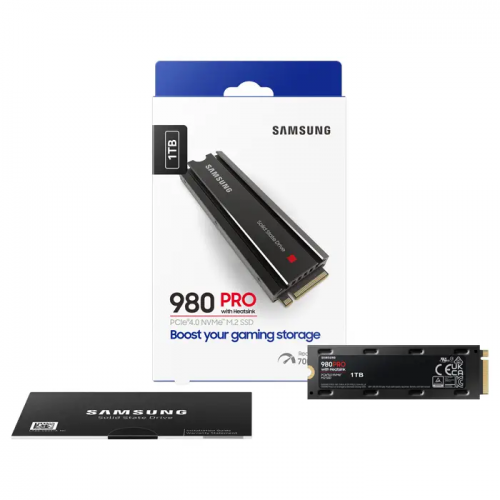 SAMSUNG MZ-V8P1T0CW, 980 PRO, 1TB, 7000/5100, Gen4, NVMe PCIe M.2 2280, SSD (Soğutuculu)