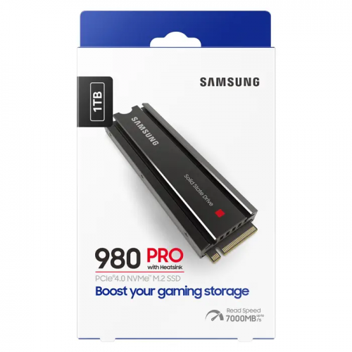 SAMSUNG MZ-V8P1T0CW, 980 PRO, 1TB, 7000/5100, Gen4, NVMe PCIe M.2 2280, SSD (Soğutuculu)