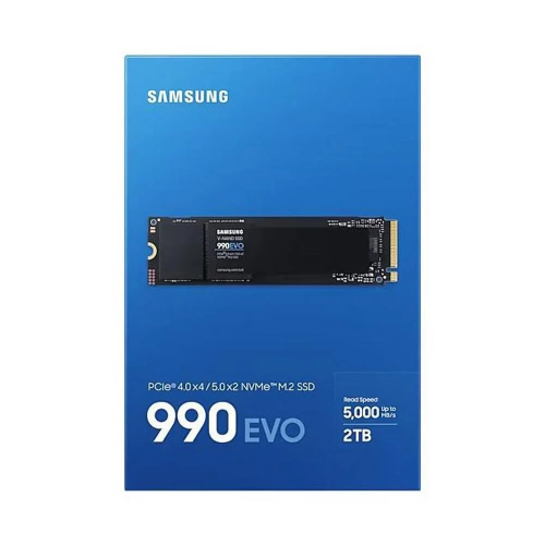 SAMSUNG MZ-V9E2T0BW, 990 EVO, 2TB, 5000/4200, Gen4, NVMe PCIe M.2 2280, SSD (Türkiye Distribütörü Garantili)
