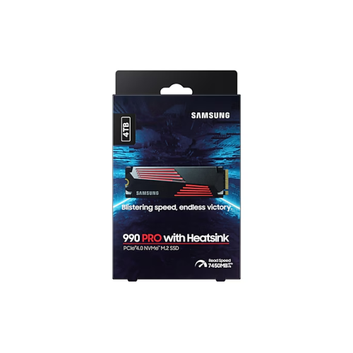 SAMSUNG MZ-V9P4T0CW, 990 PRO, 4TB, 7450/6900, Gen4, NVMe PCIe M.2 2280, SSD (Soğutuculu) (Türkiye Distribütörü Garantili)