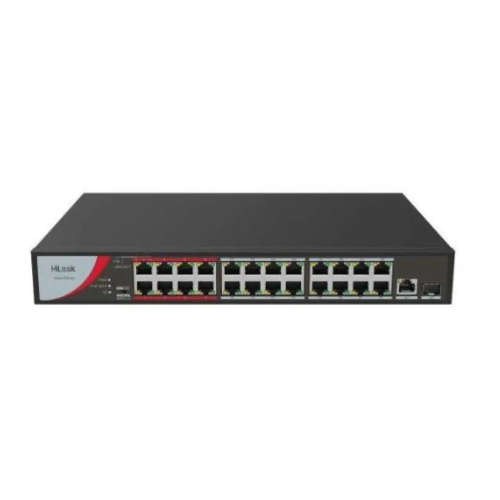HILOOK NS-0326P-230(B), 24Port, Megabit, PoE 230W, 1 Port GigaBit Lan, 1 Port GigaBit SFP, Long Range 250Metre, Yönetilemez, Masaüstü Switch