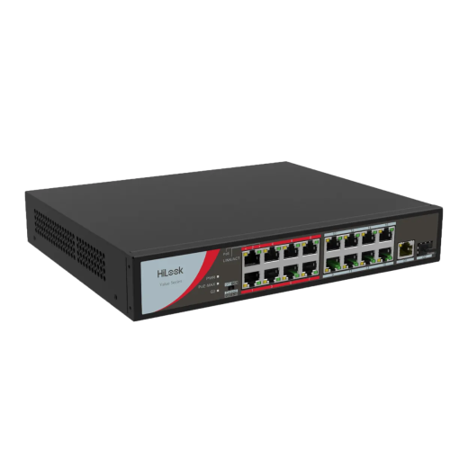 HILOOK NS-0326P-230(B), 24Port, Megabit, PoE 230W, 1 Port GigaBit Lan, 1 Port GigaBit SFP, Long Range 250Metre, Yönetilemez, Masaüstü Switch