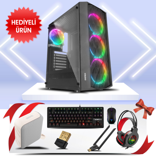PANTHERA-01Y, AMD RYZEN 5 5500, 16Gb DDR4 Ram, 500Tb NVMe SSD, 8Gb GDDR5 RX580 Ekran Kartı, 600W Kasa, OEM PAKET