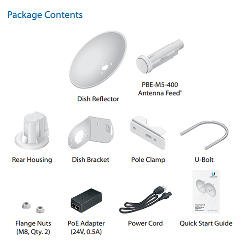 UBIQUITI PBE-M5-400 PowerBeam, 150Mbps, 5Ghz, 25dBi Anten, Dış Ortam Access Point