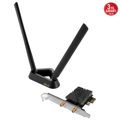 ASUS PCE-BE92BT, WIFI7, BE9400, 5764-2882-688Mbps, 6GHz-5GHz- 2.4GHz, Bluetooth 5.4, PCIe Ağ Adaptörü