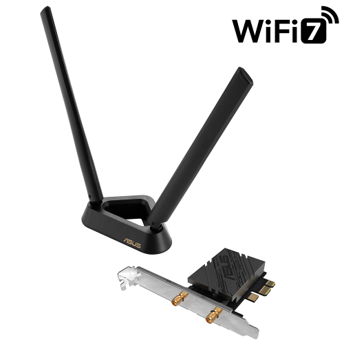 ASUS PCE-BE92BT, WIFI7, BE9400, 5764-2882-688Mbps, 6GHz-5GHz- 2.4GHz, Bluetooth 5.4, PCIe Ağ Adaptörü