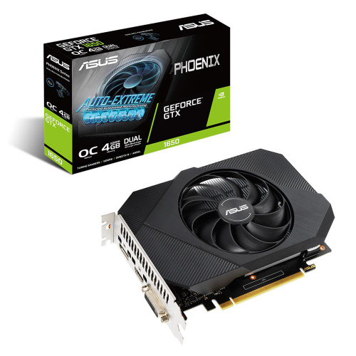 ASUS PHOENIX PH-GTX1650-O4GD6, 4Gb, GDDR6,  128Bit, 1xDVI, 1xHDMI, 1xDP GAMING Ekran Kartı