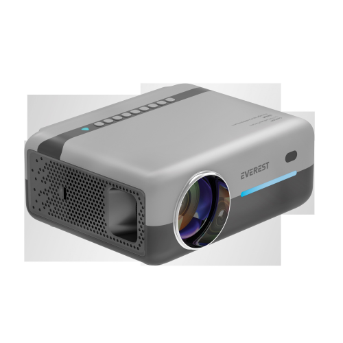 EVEREST PJ03, Gri,  8000 Lümen, 1920X1080, 2xHDMI, 1xUSB, TF Soket, WiFi, Bluetooth, 30.000 Saat Led Ömrü, 3W Speaker, Android 9.0, FULL HD Projeksiyon Cihazı
