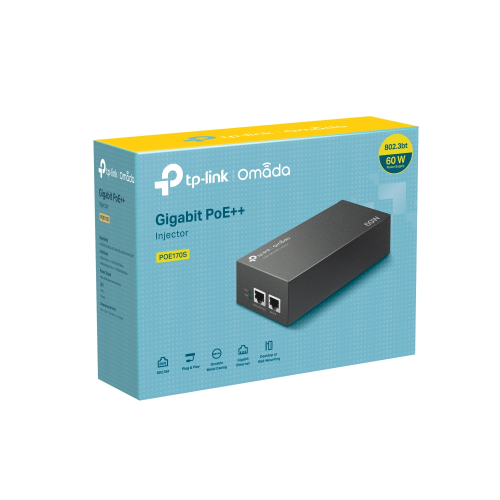 OMADA POE170S, 2 Port Gigabit, 60W PoE++ Metal Kasa Masaüstü Injector
