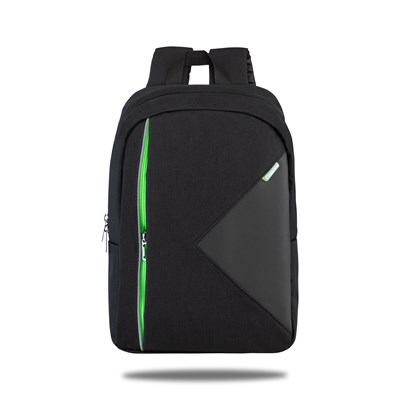 Classone PR-R200Y Lucca Serisi WTXpro Su Geçirmez Kumaş 15,6 inç Laptop Notebook Sırt Çantası-Siyah-Yeşil Astar