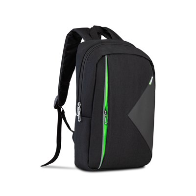 Classone PR-R200Y Lucca Serisi WTXpro Su Geçirmez Kumaş 15,6 inç Laptop Notebook Sırt Çantası-Siyah-Yeşil Astar