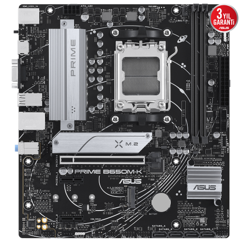 ASUS PRIME B650M-K, 2xDDR5, 2x M.2, D-SUB, HDMI, AM5 Soket Anakart