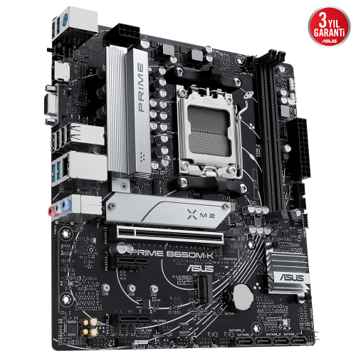 ASUS PRIME B650M-K, 2xDDR5, 2x M.2, D-SUB, HDMI, AM5 Soket Anakart