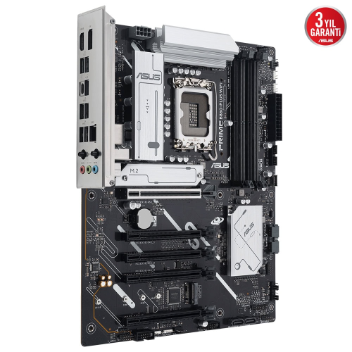 ASUS PRIME B860-PLUS WIFI, 4xDDR5, 2x M.2, HDMI, DP, Wi-Fi 6E, Bluetooth v5.3, Intel Core Ultra CPU(Seri 2), LGA1851 Soket, Gaming Anakart