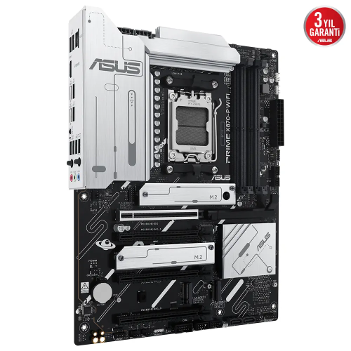 ASUS PRIME X870-P WIFI, 4xDDR5, 4xM.2, HDMI, DP, Type-C, Wi-Fi 7, Bluetooth v5.4, AM5 Soket GAMING Anakart