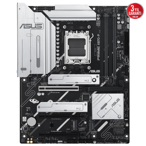 ASUS PRIME X870-P, 4xDDR5, 4xM.2, HDMI, DP, Type-C, AM5 Soket GAMING Anakart