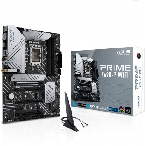 ASUS PRIME Z690-P WIFI, 4xDDR5, 3x M.2, HDMI, DP, Type-C, Wi-Fi 6, Bluetooth v5.2, 12-13.Nesil, LGA1700 Soket, ARGB Gaming Anakart