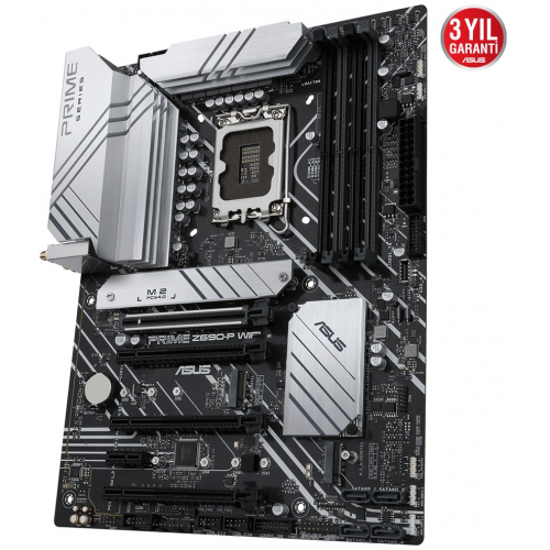 ASUS PRIME Z690-P WIFI, 4xDDR5, 3x M.2, HDMI, DP, Type-C, Wi-Fi 6, Bluetooth v5.2, 12-13.Nesil, LGA1700 Soket, ARGB Gaming Anakart