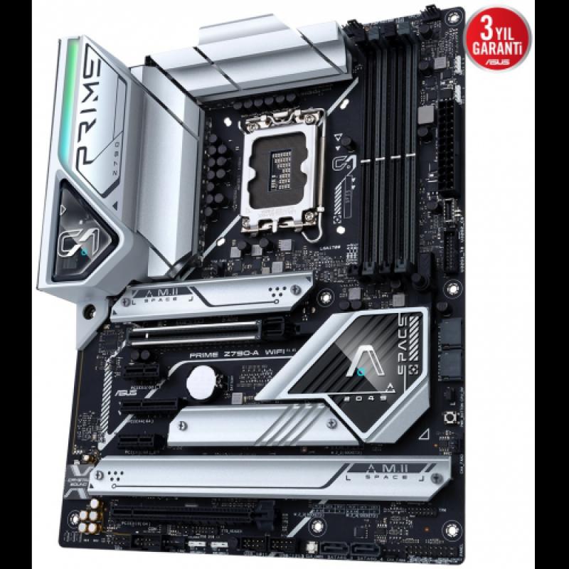 ASUS PRIME Z790-A WIFI, 4xDDR5, 4x M.2, HDMI, DP, 2xType-C, Wi-Fi 6E, Bluetooth v5.2, 12-13.Nesil, LGA1700 Soket, Anakart
