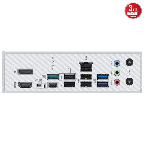 ASUS PRIME Z890-P WIFI, 7600MHz, 4xDDR5 4x M.2, HDMI, DP, 1xThunderbolt, 4xType-C, Wi-Fi 7, Bluetooth 5.4, Intel Core Ultra CPU(Seri 2), LGA1851 Soket, Gaming Anakart