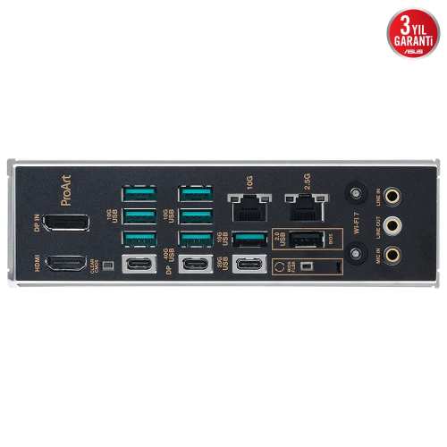 ASUS PROART X870E-CREATOR WIFI, 4xDDR5, 4xM.2, HDMI, DP, Type-C, PCIe 5.0, Wi-Fi 7, Bluetooth v5.4, AM5 Soket GAMING Anakart