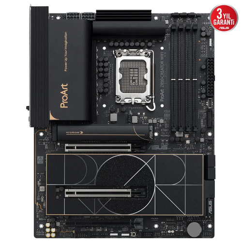 ASUS PROART Z890-CREATOR WIFI, 9066MHz OC, 4xDDR5 5x M.2, HDMI, DP, Type-C, Wi-Fi 7, Bluetooth 5.4, Intel Core Ultra CPU(Seri 2), LGA1851 Soket, Anakart