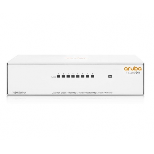 HP Aruba Instant On, R8R45A, 1430-8G, 8Port, GigaBit, Yönetilemez, Masaüstü Switch