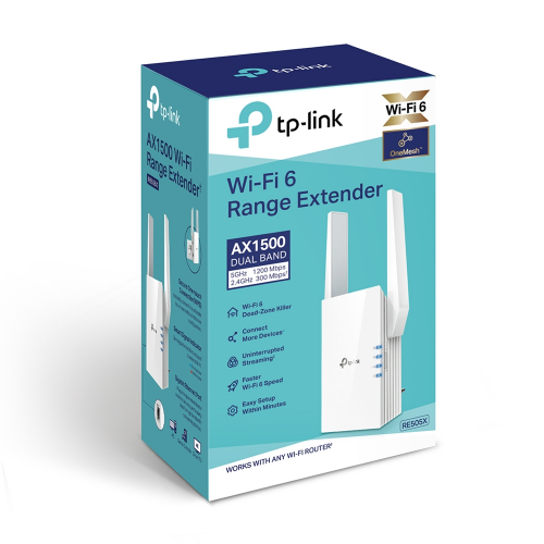 TP-LINK RE505X, AX1500, 1200Mbps, Dual Band, Wi-Fi Range Extender, 1Port Gigabit Lan, Menzil Genişletici