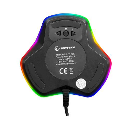 RAMPAGE RMX-M7, Siyah, RGB Led, USB, PC-PS4-XBOX-Mobil Uyumlu, Esnek, GAMING, Masaüstü, Mikrofon