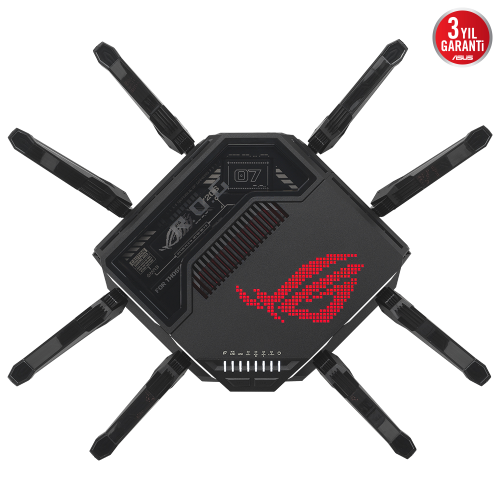 ASUS ROG Rapture GT-BE98, BE25000, 24400Mbps, 8xAnten, Four Band, WİFİ 7, AiMesh, AiProtection Pro, GAMING Extendable Router