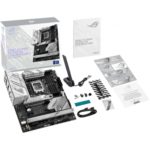 ASUS ROG STRIX B760-A GAMING WIFI, 4xDDR5, 3x M.2, HDMI, DP, Type-C, Wi-Fi 6E, Bluetooth v5.3, 12-13.14.Nesil, LGA1700 Soket, Anakart