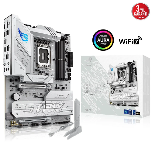 ASUS ROG STRIX B860-A GAMING WIFI, 4xDDR5, 4xM.2, HDMI, DP, Type-C, Wi-Fi 7, Bluetooth v5.4, Intel Core Ultra CPU(Seri 2), LGA1851 Soket, Gaming Anakart