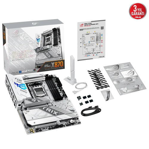 ASUS ROG STRIX X870-A GAMING WIFI, 4xDDR5, 4xM.2, HDMI, DP, Type-C, Wi-Fi 7, Bluetooth v5.4, AM5 Soket GAMING Anakart