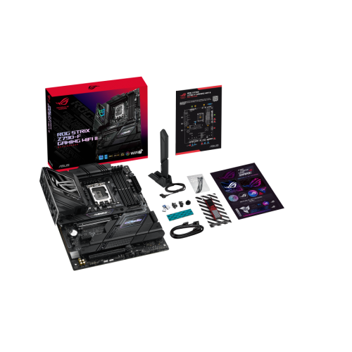 ASUS ROG STRIX Z790-F GAMING WIFI II, 4xDDR5,  5x M.2, HDMI, DP, Type-C, Wi-Fi 7, Bluetooth 5.4, 12-13-14.Nesil, LGA1700 Soket, ARGB Gaming Anakart
