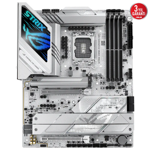 ASUS ROG STRIX Z890-A GAMING WIFI, 9066MHz OC, 4xDDR5, 5x M.2, HDMI, DP, 2xThunderbolt, 2xType-C, Wi-Fi 7, Bluetooth 5.4, Intel Core Ultra CPU(Seri 2), LGA1851 Soket, Gaming Anakart