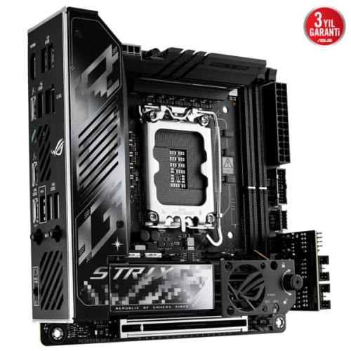 ASUS ROG STRIX Z890-I GAMING WIFI, 2xDDR5, 2xM.2, HDMI, 2xThunderbolt, 2xType-C, Wi-Fi 7, Mini ITX, Intel Core Ultra CPU(Seri 2), LGA1851 Soket, Gaming Anakart