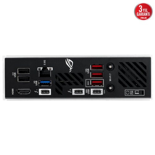 ASUS ROG STRIX Z890-I GAMING WIFI, 2xDDR5, 2xM.2, HDMI, 2xThunderbolt, 2xType-C, Wi-Fi 7, Mini ITX, Intel Core Ultra CPU(Seri 2), LGA1851 Soket, Gaming Anakart