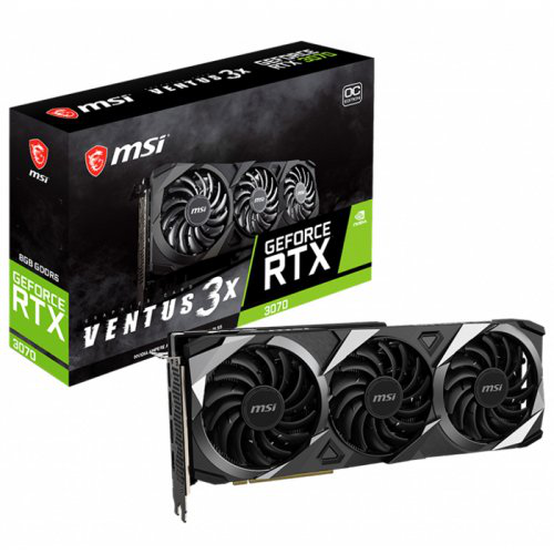 MSI RTX3070 VENTUS 3X 8GB GDDR6  256Bit 3xFAN 1xHDMI 3xDP