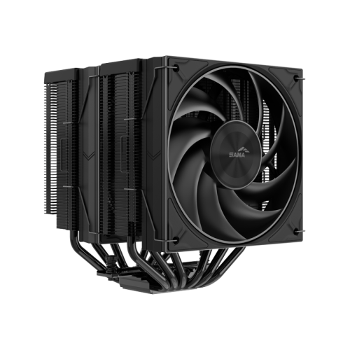 SAMA A60B, Black, 2x120mm MONO Fan, Kule Tipi Hava Soğutma, 6 adet Gelişmiş Siyah Kaplamalı Bakır Isı Borusu, CPU Fan (AMD ve INTEL Tüm işlemciler ile uyumlu)