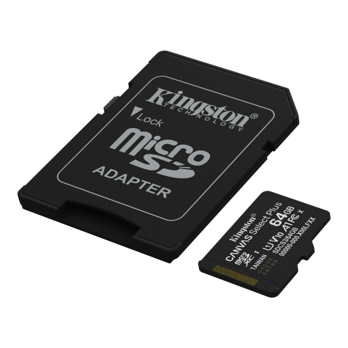 KINGSTON SDCS3/64GB, Canvas Select Plus Gen3 A1, 100Mb/s, MicroSD Kart Bellek (SD Adaptörlü)