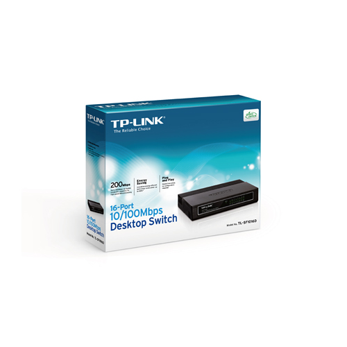 TP-LINK TL-SF1016D, 16 Port, MegaBit, Yönetilemez, Masaüstü Switch