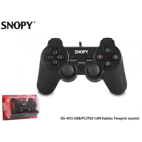 SNOPY SG-401J USB/PC/PS3 1.8M Kablolu , Titreşimli GAMEPAD
