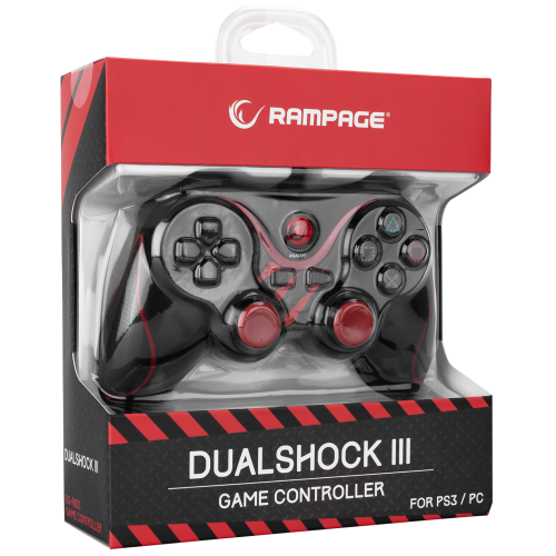 RAMPAGE SG-R601, Kırmızı, PC/PS3, 1.8mt Kablolu, Çift Titreşimli, GAMEPAD