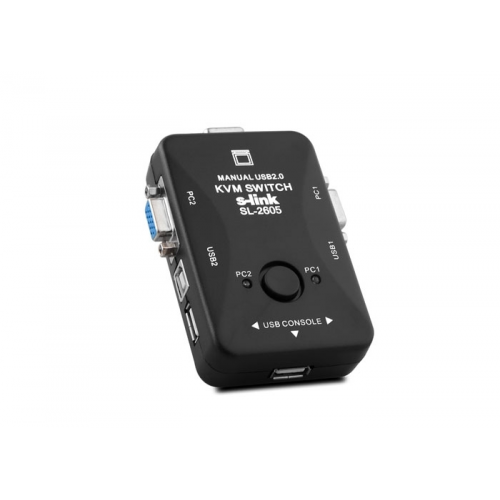 S-LINK SL-2605 MANUEL KVM SWITCH 2PC / 1 USER USB